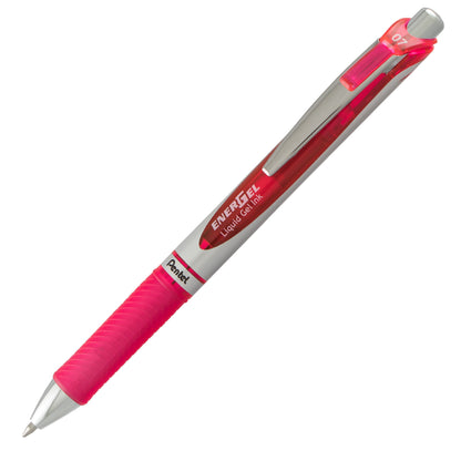 Pentel EnerGel RTX Retractable Liquid Gel Pen, (0.7mm) Metal Tip, Medium Line, Pink Ink (BL77-P), 48 Dozen