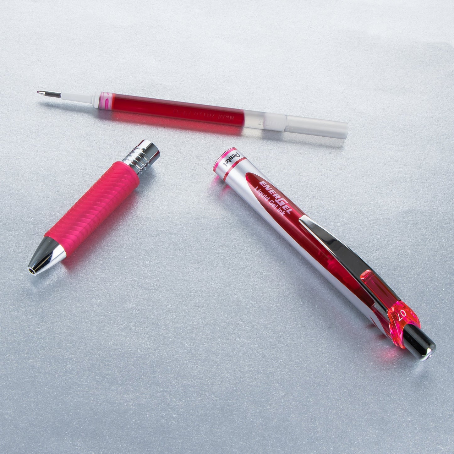 Pentel EnerGel RTX Retractable Liquid Gel Pen, (0.7mm) Metal Tip, Medium Line, Pink Ink (BL77-P), 48 Dozen