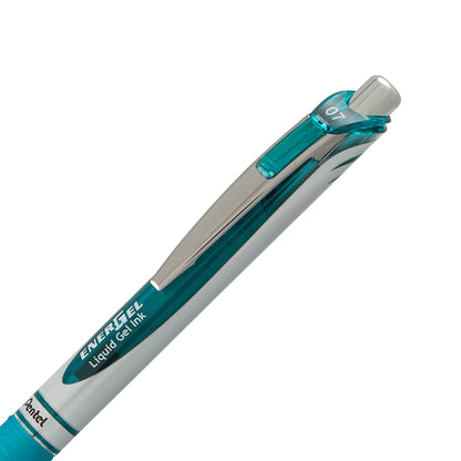 Pentel EnerGel RTX Retractable Liquid Gel Pen, (0.7mm) Metal Tip, Medium Line, Turquoise Ink (BL77-S3), 48 Dozen