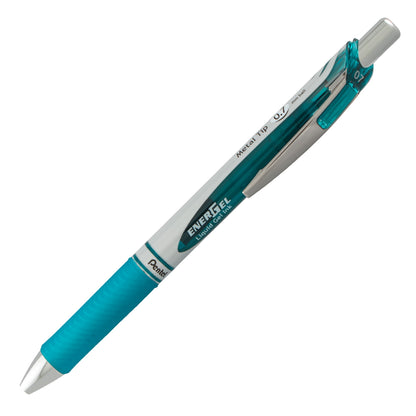 Pentel EnerGel RTX Retractable Liquid Gel Pen, (0.7mm) Metal Tip, Medium Line, Turquoise Ink (BL77-S3), 48 Dozen