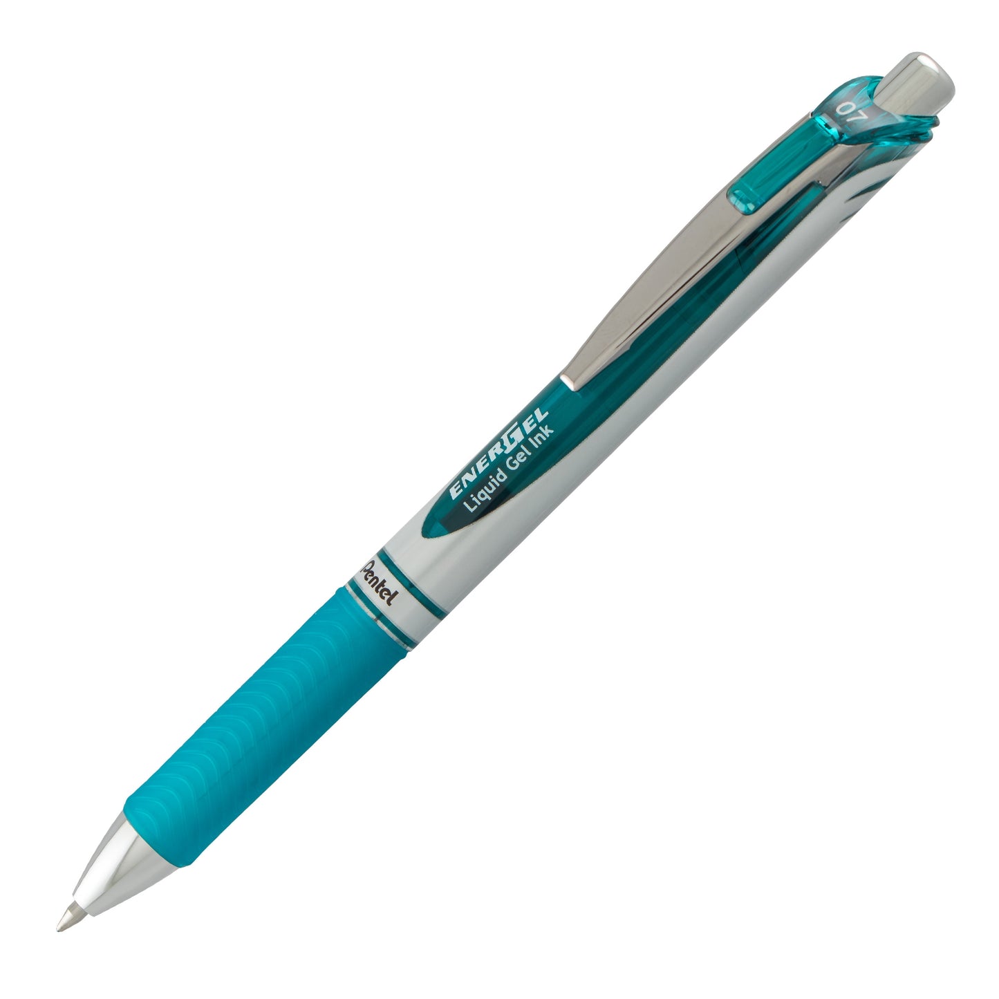 Pentel EnerGel RTX Retractable Liquid Gel Pen, (0.7mm) Metal Tip, Medium Line, Turquoise Ink (BL77-S3), 48 Dozen