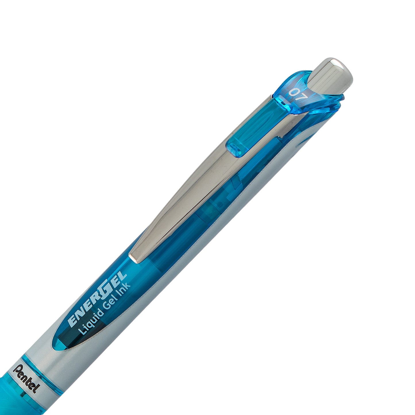 Pentel EnerGel RTX Retractable Liquid Gel Pen, (0.7mm) Metal Tip, Medium Line, Sky Blue Ink (BL77-S), 48 Dozen