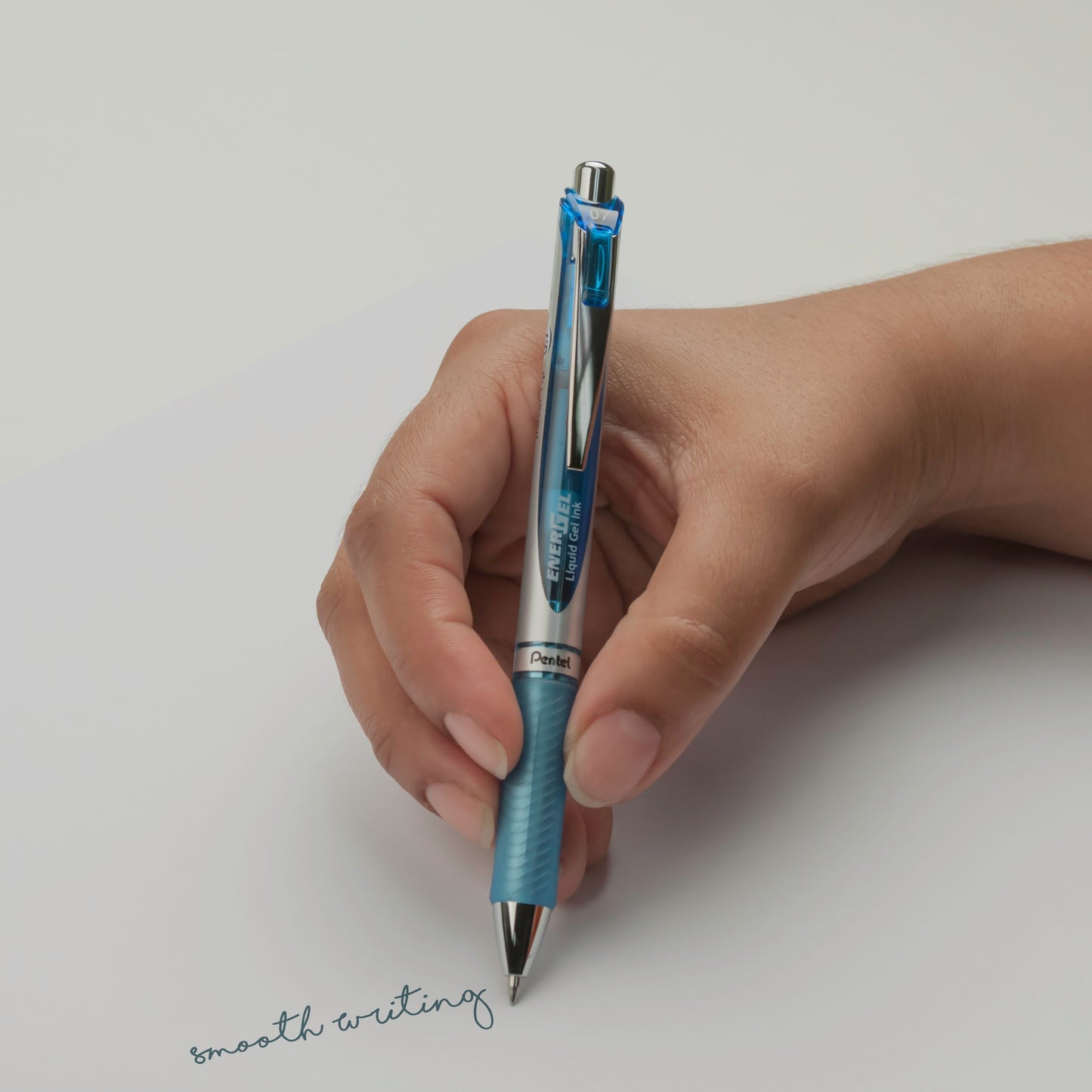 Pentel EnerGel RTX Retractable Liquid Gel Pen, (0.7mm) Metal Tip, Medium Line, Sky Blue Ink (BL77-S), 48 Dozen