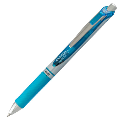 Pentel EnerGel RTX Retractable Liquid Gel Pen, (0.7mm) Metal Tip, Medium Line, Sky Blue Ink (BL77-S), 48 Dozen