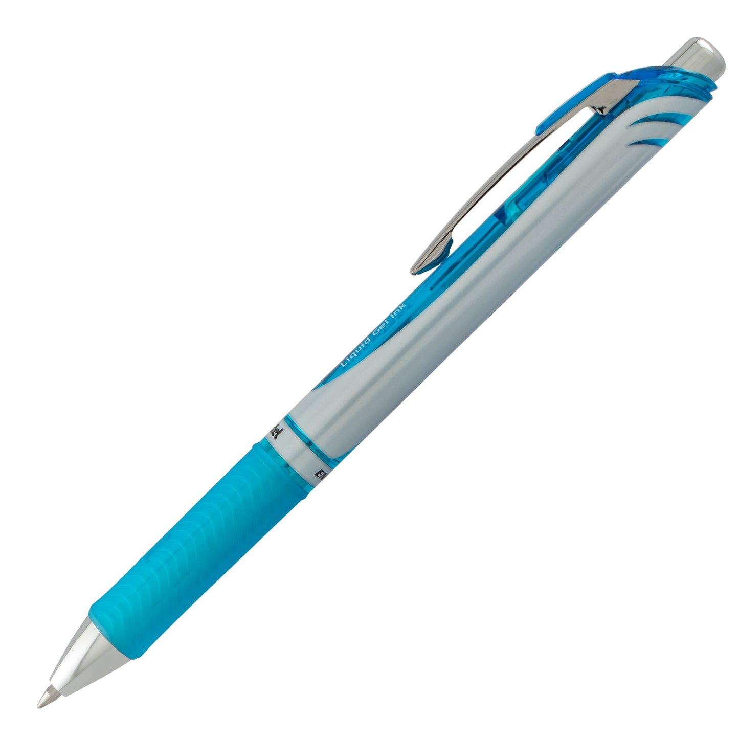 Pentel EnerGel RTX Retractable Liquid Gel Pen, (0.7mm) Metal Tip, Medium Line, Sky Blue Ink (BL77-S), 48 Dozen