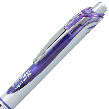 Pentel EnerGel RTX Retractable Liquid Gel Pen, (0.7mm) Medium line, Lilac Ink (BL77-V3)