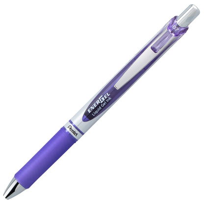 Pentel EnerGel RTX Retractable Liquid Gel Pen, (0.7mm) Medium line, Lilac Ink (BL77-V3)