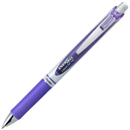 Pentel EnerGel RTX Retractable Liquid Gel Pen, (0.7mm) Medium line, Lilac Ink (BL77-V3)