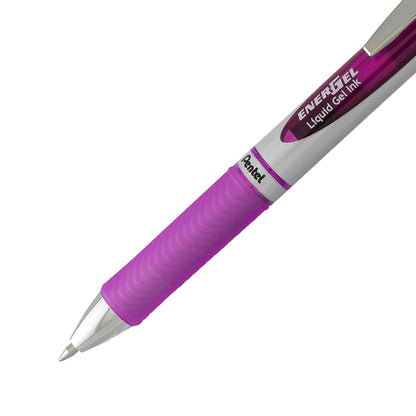 Pentel EnerGel RTX Retractable Liquid Gel Pen, (0.7mm) Metal Tip, Medium Line, Violet Ink (BL77-V)