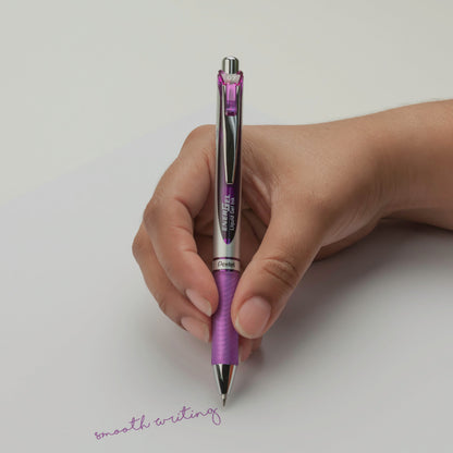 Pentel EnerGel RTX Retractable Liquid Gel Pen, (0.7mm) Metal Tip, Medium Line, Violet Ink (BL77-V)