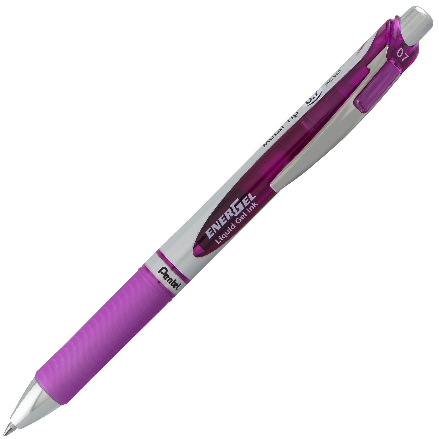 Pentel EnerGel RTX Retractable Liquid Gel Pen, (0.7mm) Metal Tip, Medium Line, Violet Ink (BL77-V)
