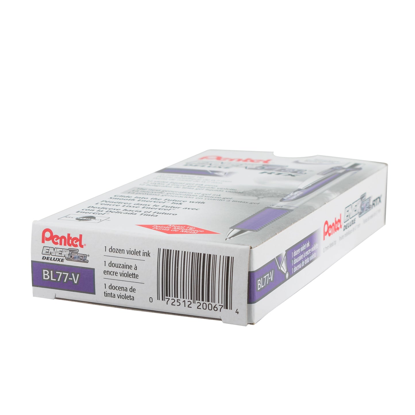 Pentel EnerGel RTX Retractable Liquid Gel Pen, (0.7mm) Metal Tip, Medium Line, Violet Ink (BL77-V)