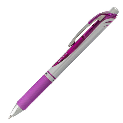 Pentel EnerGel RTX Retractable Liquid Gel Pen, (0.7mm) Metal Tip, Medium Line, Violet Ink (BL77-V)