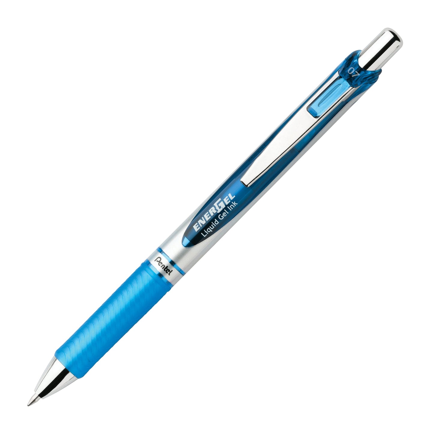 Pentel EnerGel RTX Retractable Liquid Gel Pen, (0.7mm) Metal Tip, Medium Line, Assorted Ink (P/S/V) 3-Pk (BL77BP3M1)