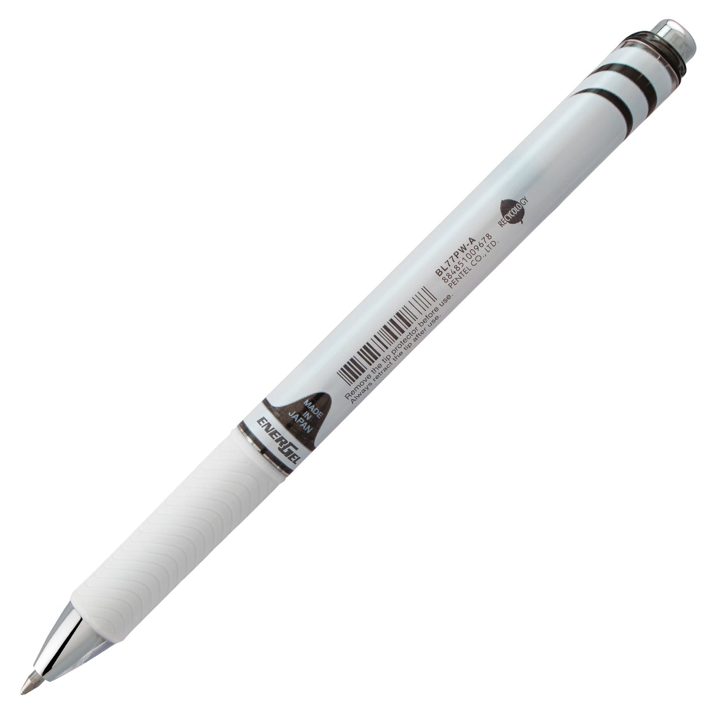 Pentel EnerGel Pearl Retractable Liquid Gel Pen, (0.7mm) Metal Tip, Medium Line, Black Accent, Black Ink (BL77PW-A), 48 Dozen