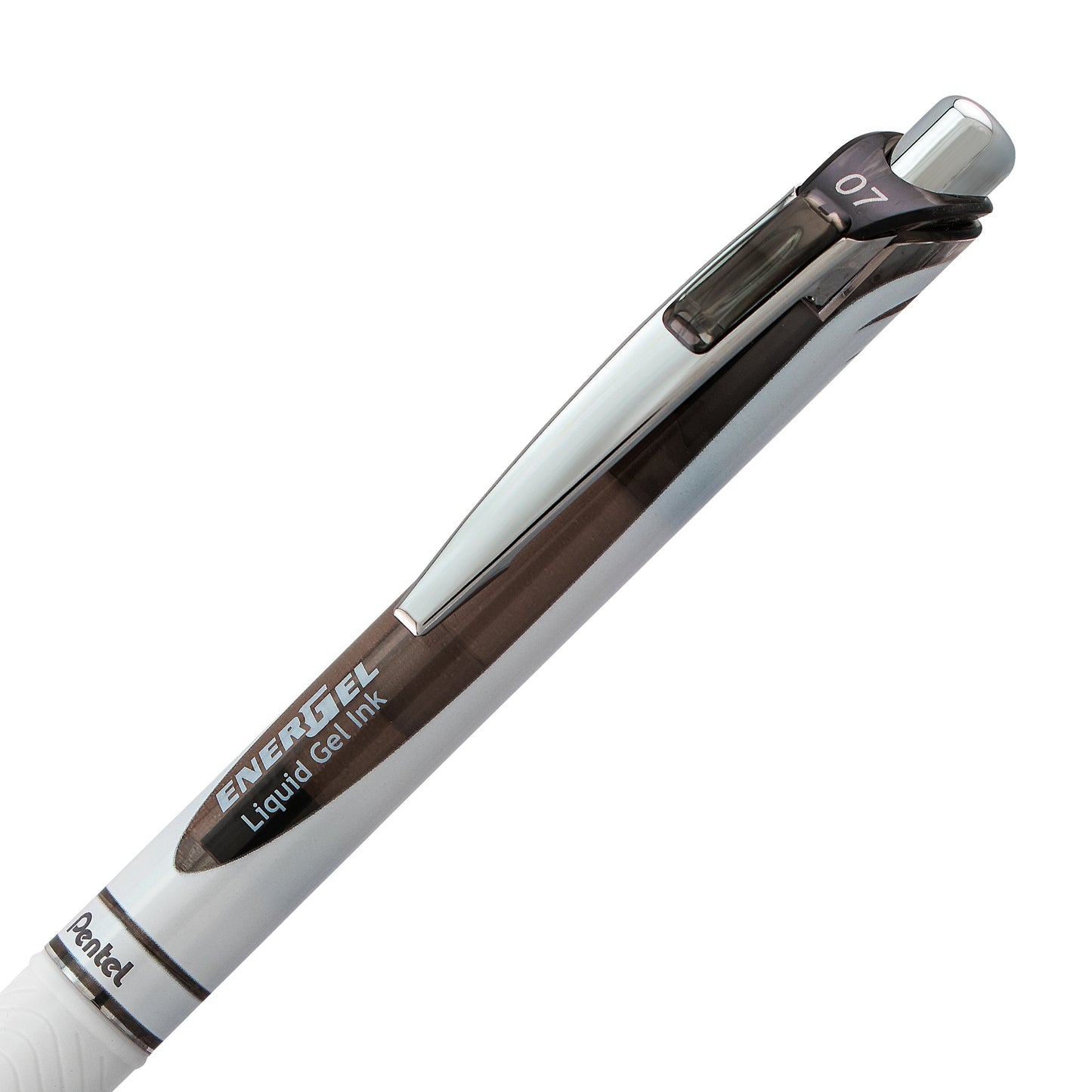 Pentel EnerGel Pearl Retractable Liquid Gel Pen, (0.7mm) Metal Tip, Medium Line, Black Accent, Black Ink (BL77PW-A), 48 Dozen