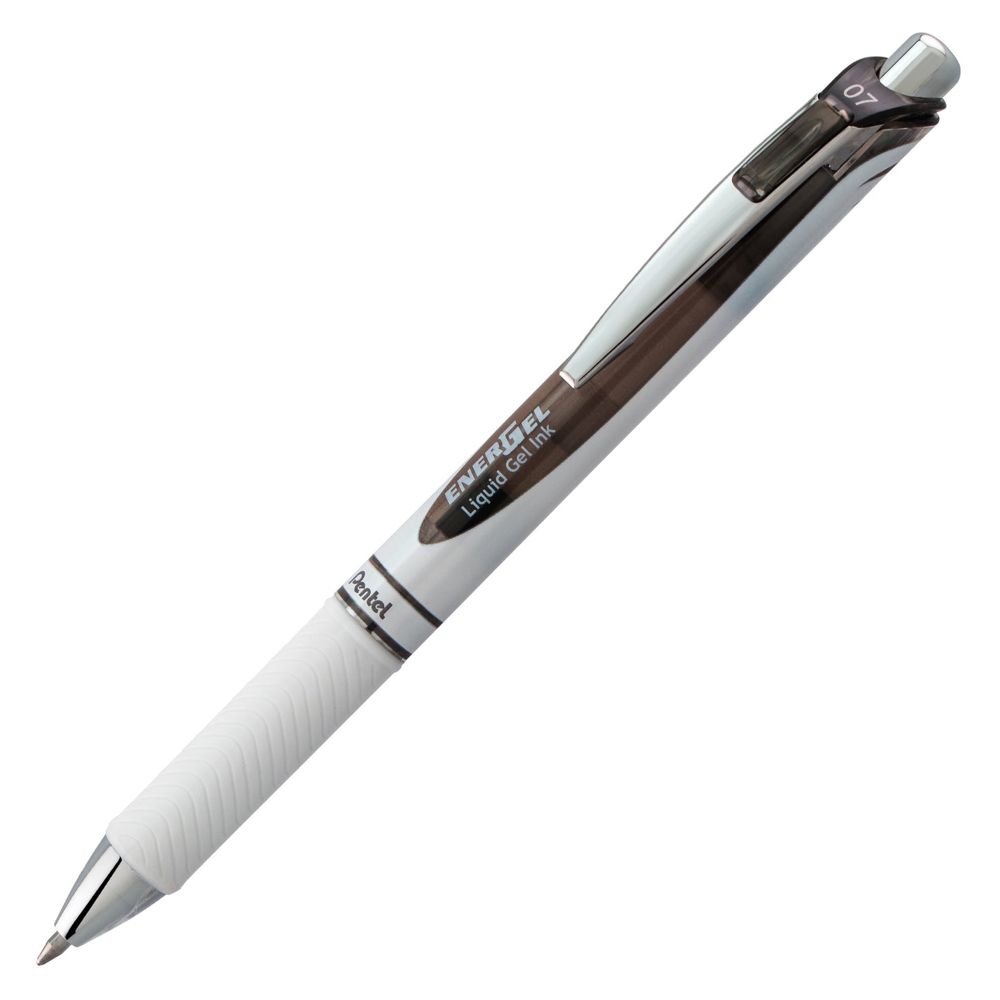 Pentel EnerGel Pearl Retractable Liquid Gel Pen, (0.7mm) Metal Tip, Medium Line, Black Accent, Black Ink (BL77PW-A), 48 Dozen