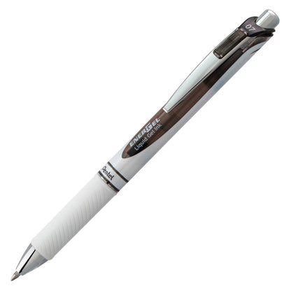 Pentel EnerGel Pearl Retractable Liquid Gel Pen, (0.7mm) Metal Tip, Medium Line, Black Accent, Black Ink (BL77PW-A), 48 Dozen