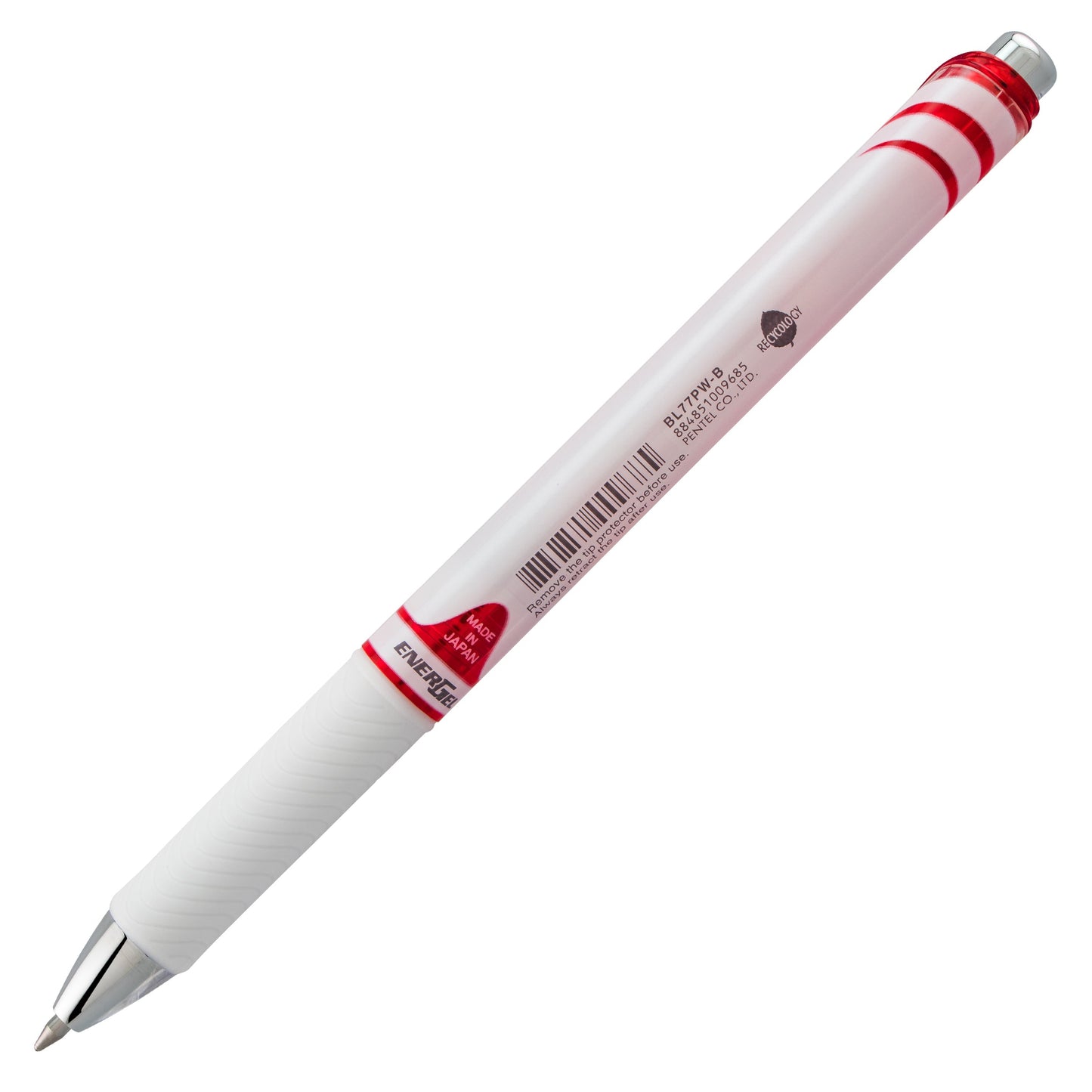 Pentel EnerGel Pearl Retractable Liquid Gel Pen, (0.7mm) Metal Tip, Medium Line, Red Accent, Red Ink (BL77PW-B), 48 Dozen