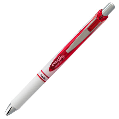 Pentel EnerGel Pearl Retractable Liquid Gel Pen, (0.7mm) Metal Tip, Medium Line, Red Accent, Red Ink (BL77PW-B), 48 Dozen