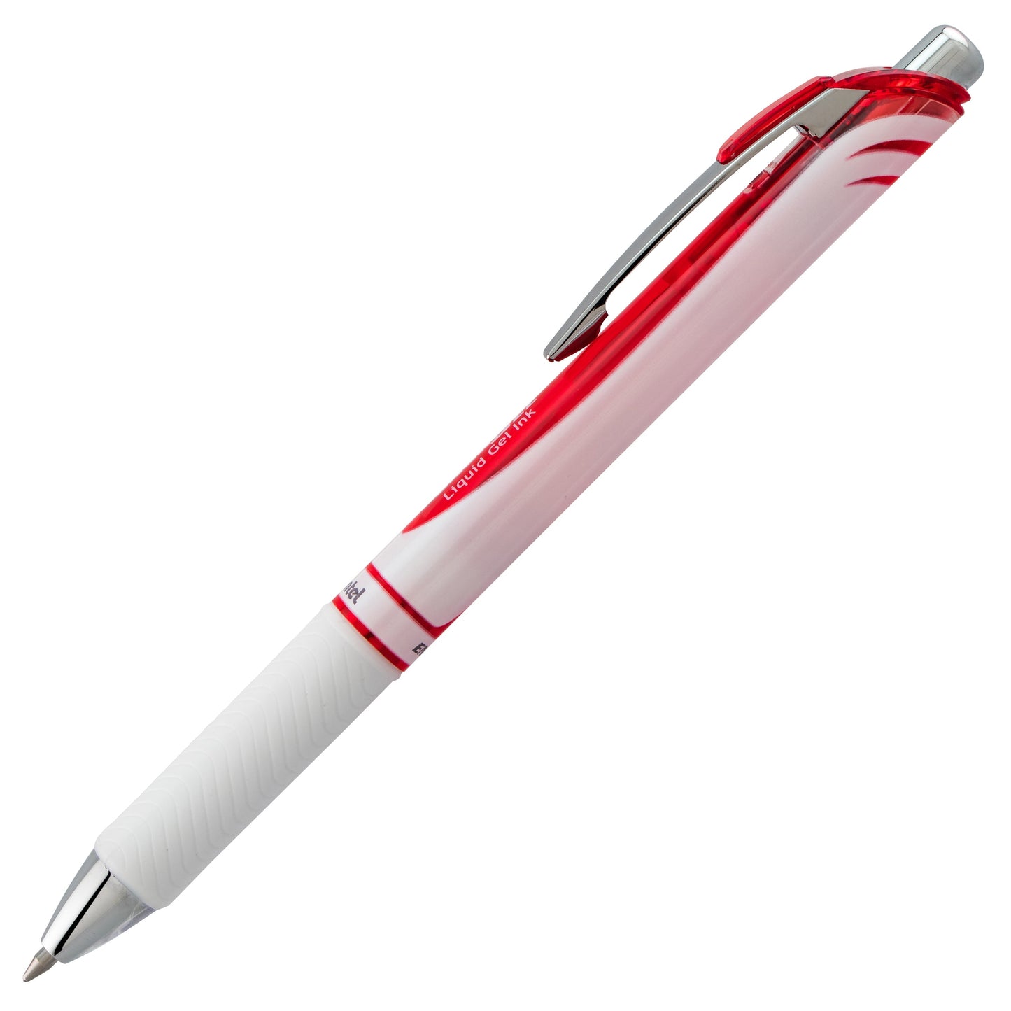 Pentel EnerGel Pearl Retractable Liquid Gel Pen, (0.7mm) Metal Tip, Medium Line, Red Accent, Red Ink (BL77PW-B), 48 Dozen