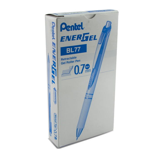Pentel EnerGel Pearl Retractable Liquid Gel Pen, (0.7mm) Metal Tip, Medium Line, Blue Accent, Blue Ink (BL77PW-C), 48 Dozen