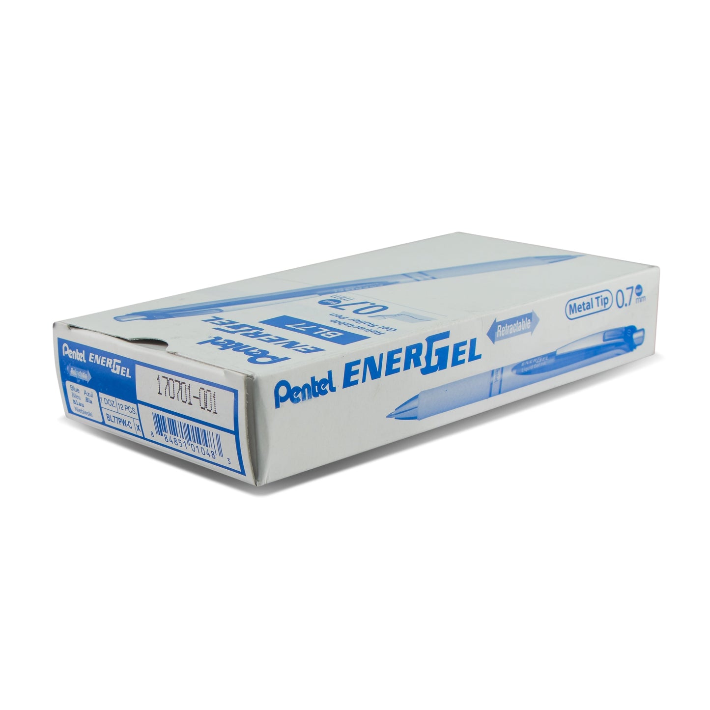 Pentel EnerGel Pearl Retractable Liquid Gel Pen, (0.7mm) Metal Tip, Medium Line, Blue Accent, Blue Ink (BL77PW-C), 48 Dozen