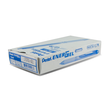 Pentel EnerGel Pearl Retractable Liquid Gel Pen, (0.7mm) Metal Tip, Medium Line, Blue Accent, Blue Ink (BL77PW-C), 48 Dozen