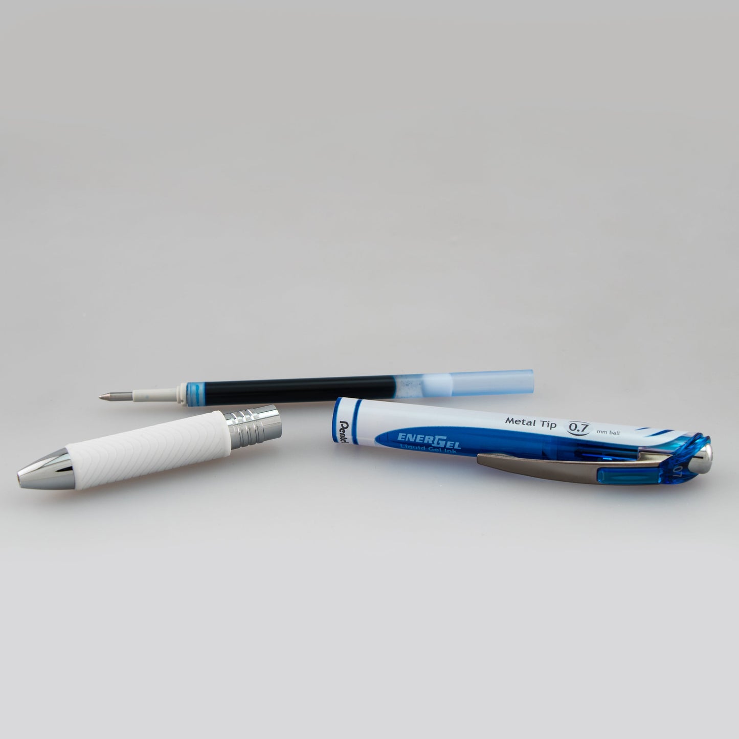 Pentel EnerGel Pearl Retractable Liquid Gel Pen, (0.7mm) Metal Tip, Medium Line, Blue Accent, Blue Ink (BL77PW-C), 48 Dozen