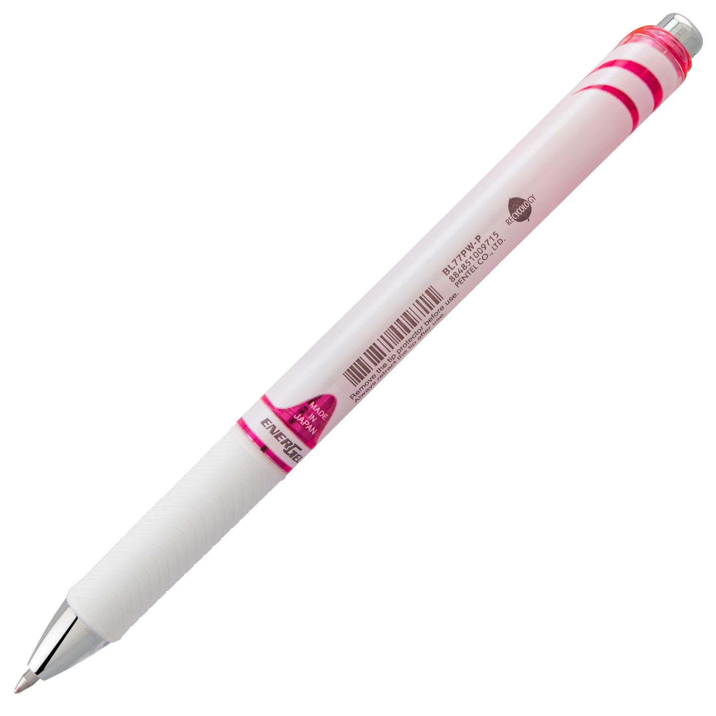 Pentel EnerGel Pearl Retractable Liquid Gel Pen, (0.7mm) Metal Tip, Medium Line, Pink Accent, Pink Ink (BL77PW-P)