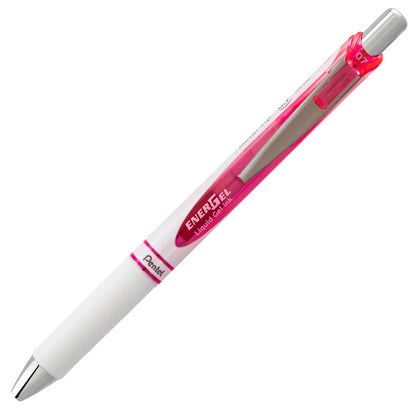 Pentel EnerGel Pearl Retractable Liquid Gel Pen, (0.7mm) Metal Tip, Medium Line, Pink Accent, Pink Ink (BL77PW-P)
