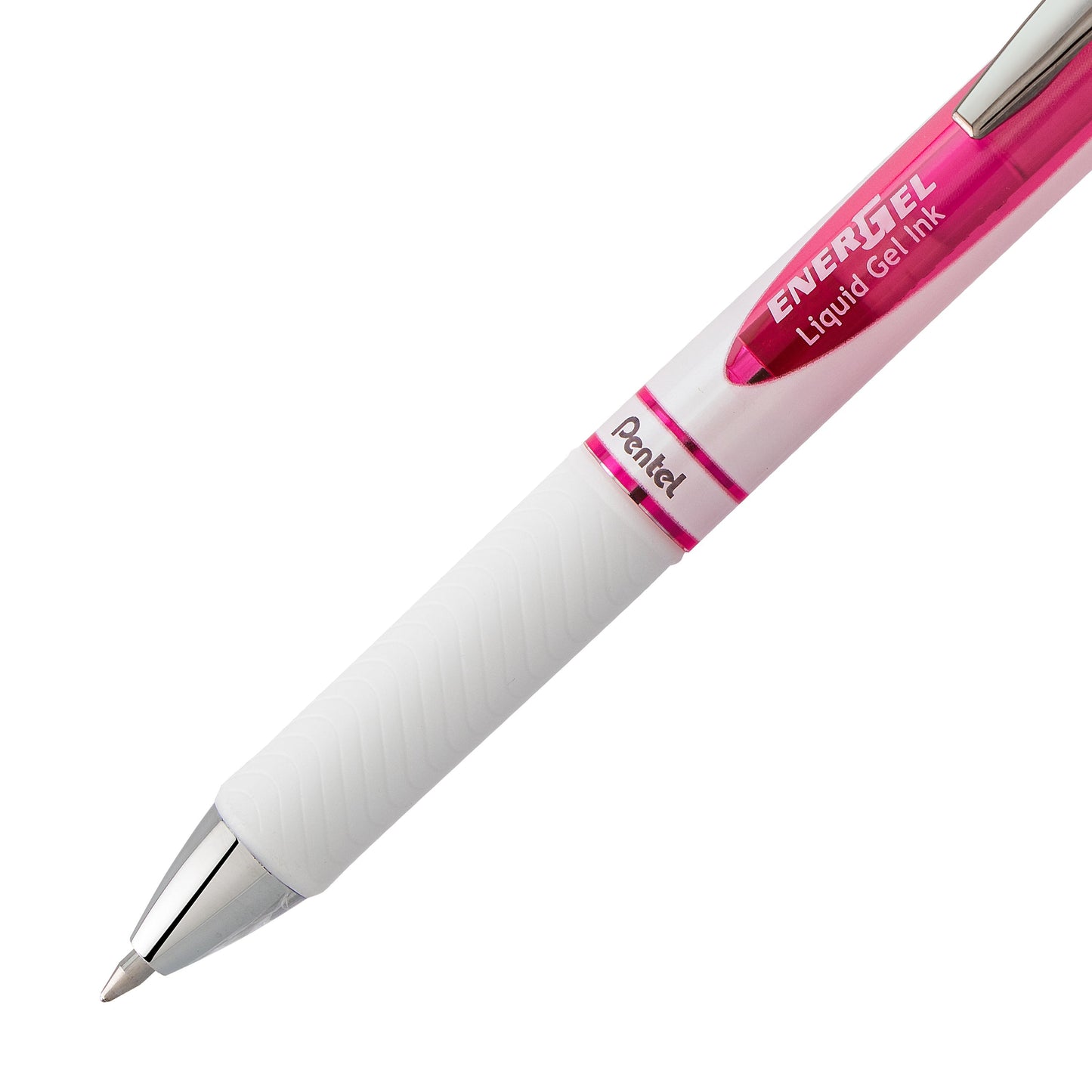 Pentel EnerGel Pearl Retractable Liquid Gel Pen, (0.7mm) Metal Tip, Medium Line, Pink Accent, Pink Ink (BL77PW-P)
