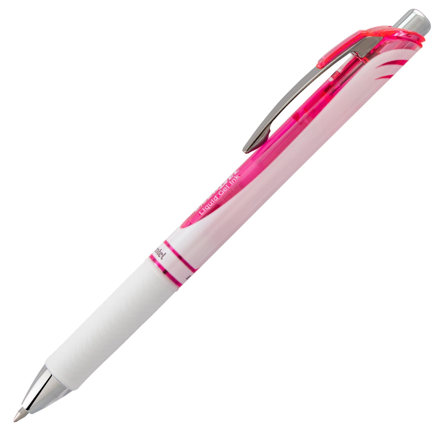 Pentel EnerGel Pearl Retractable Liquid Gel Pen, (0.7mm) Metal Tip, Medium Line, Pink Accent, Pink Ink (BL77PW-P)