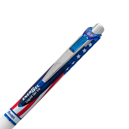 Pentel EnerGel RTX Retractable Liquid Gel Pen, Flag Barrel, (0.7mm) Metal Tip, Medium Line, Black Ink (BL77USA-A), 48 Dozen