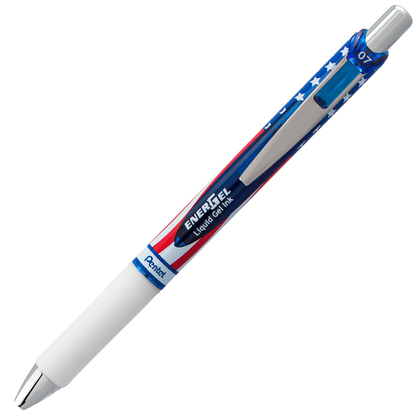 Pentel EnerGel RTX Retractable Liquid Gel Pen, Flag Barrel, (0.7mm) Metal Tip, Medium Line, Black Ink (BL77USA-A), 48 Dozen