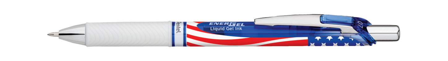 Pentel EnerGel RTX Retractable Liquid Gel Pen, Flag Barrel, (0.7mm) Metal Tip, Medium Line, Black Ink (BL77USA-A), 48 Dozen