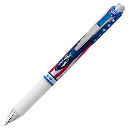 Pentel EnerGel RTX Retractable Liquid Gel Pen, Flag Barrel, (0.7mm) Metal Tip, Medium Line, Black Ink (BL77USA-A), 48 Dozen