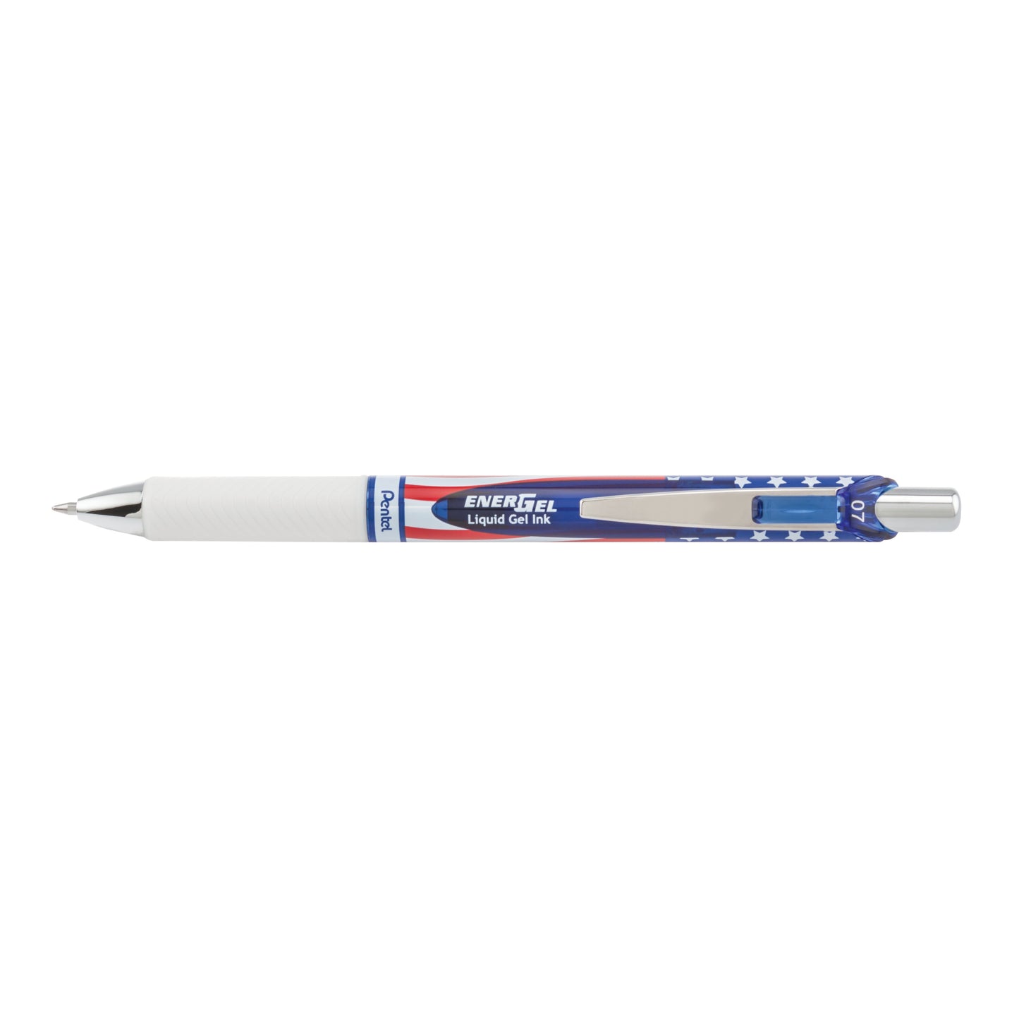 Pentel EnerGel RTX Retractable Liquid Gel Pen, Flag Barrel, (0.7mm) Metal Tip, Medium Line, Black Ink (BL77USA-A), 48 Dozen
