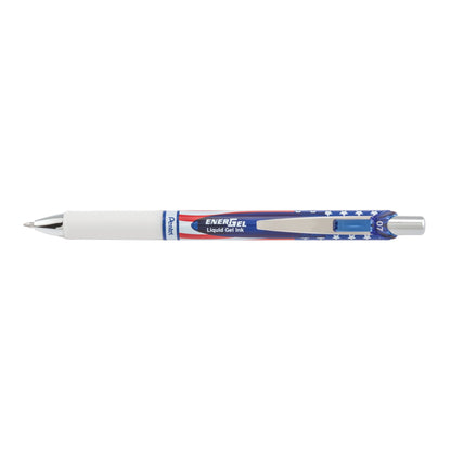 Pentel EnerGel RTX Retractable Liquid Gel Pen, Flag Barrel, (0.7mm) Metal Tip, Medium Line, Black Ink (BL77USA-A), 48 Dozen