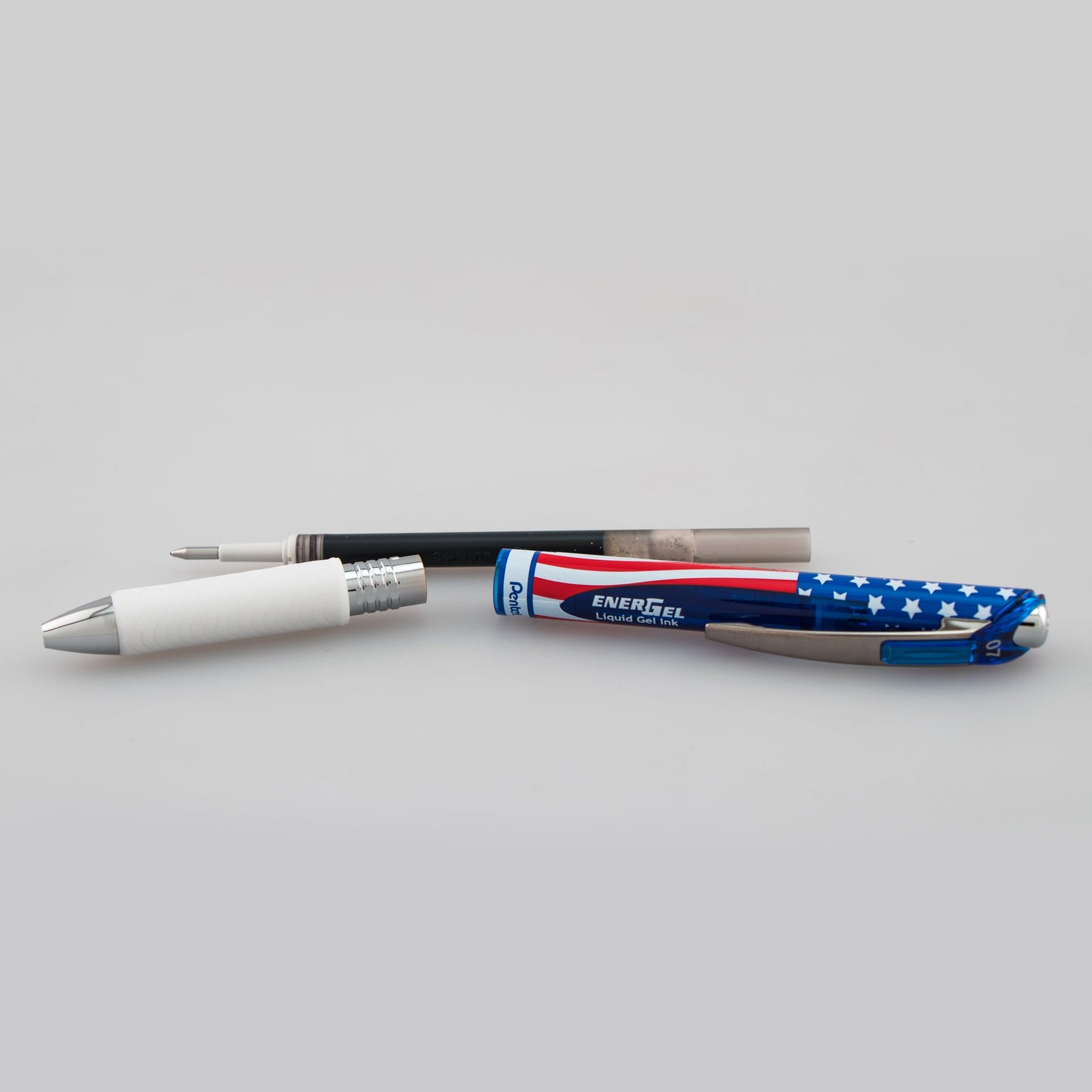 Pentel EnerGel RTX Retractable Liquid Gel Pen, Flag Barrel, (0.7mm) Metal Tip, Medium Line, Black Ink (BL77USA-A), 48 Dozen