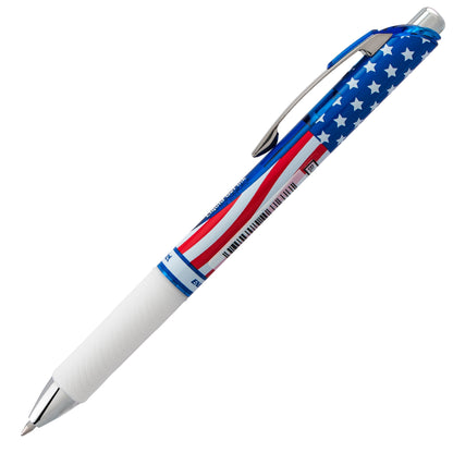 Pentel EnerGel RTX Retractable Liquid Gel Pen, Flag Barrel, (0.7mm) Metal Tip, Medium Line, Black Ink (BL77USA-A), 48 Dozen