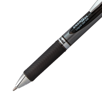 EnerGel RTX Retractable Liquid Gel Pen, (1.0mm) Metal Tip, Bold Line, Black Ink (BL80-A)
