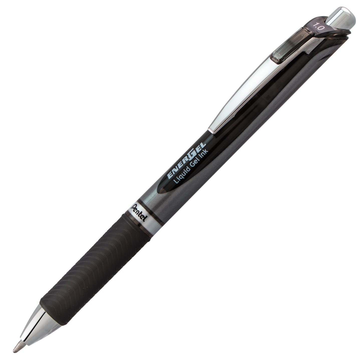 EnerGel RTX Retractable Liquid Gel Pen, (1.0mm) Metal Tip, Bold Line, Black Ink (BL80-A)