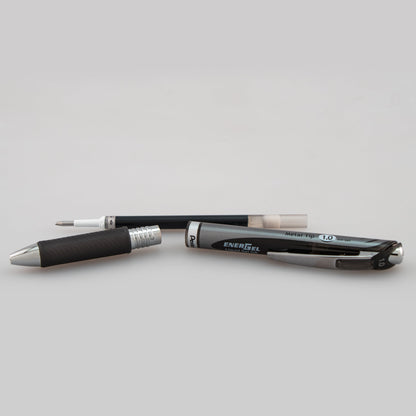 EnerGel RTX Retractable Liquid Gel Pen, (1.0mm) Metal Tip, Bold Line, Black Ink (BL80-A)