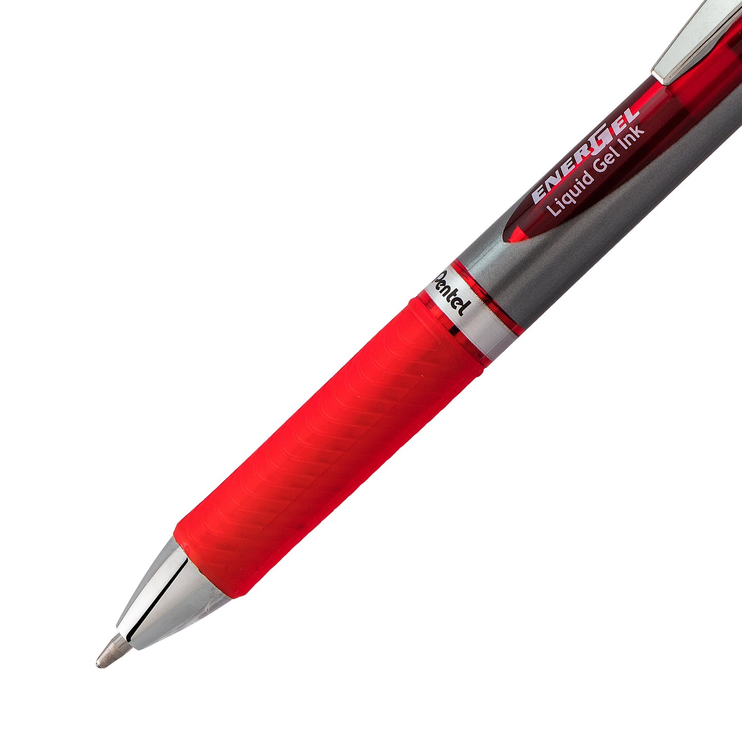Pentel EnerGel RTX Retractable Liquid Gel Pen, (1.0mm) Metal Tip, Bold Line, Red Ink (BL80-B)
