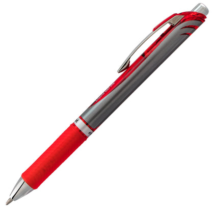 Pentel EnerGel RTX Retractable Liquid Gel Pen, (1.0mm) Metal Tip, Bold Line, Red Ink (BL80-B)