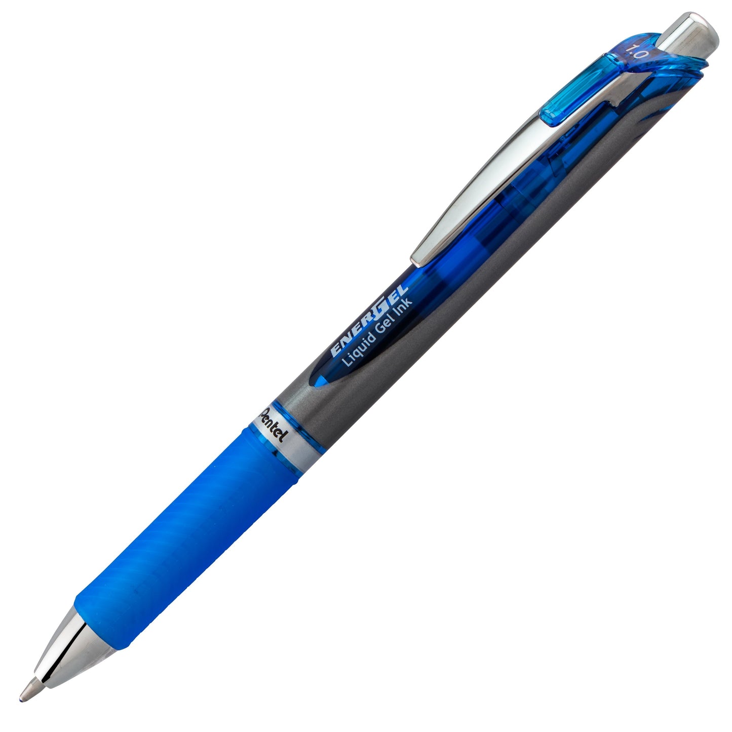 Pentel EnerGel RTX Retractable Liquid Gel Pen, (1.0mm) Metal Tip, Bold Line, Blue Ink (BL80-C)
