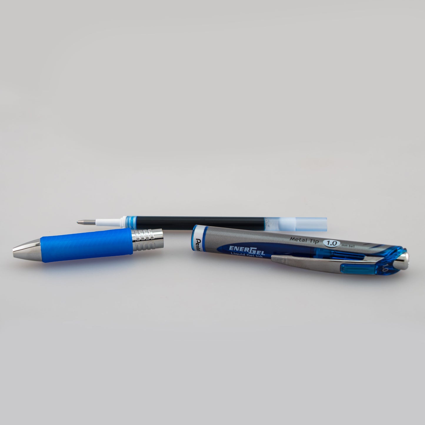 Pentel EnerGel RTX Retractable Liquid Gel Pen, (1.0mm) Metal Tip, Bold Line, Blue Ink (BL80-C)