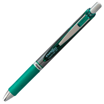 EnerGel RTX Retractable Liquid Gel Pen, (1.0mm) Metal Tip, Bold Line, Green Ink (BL80-D)