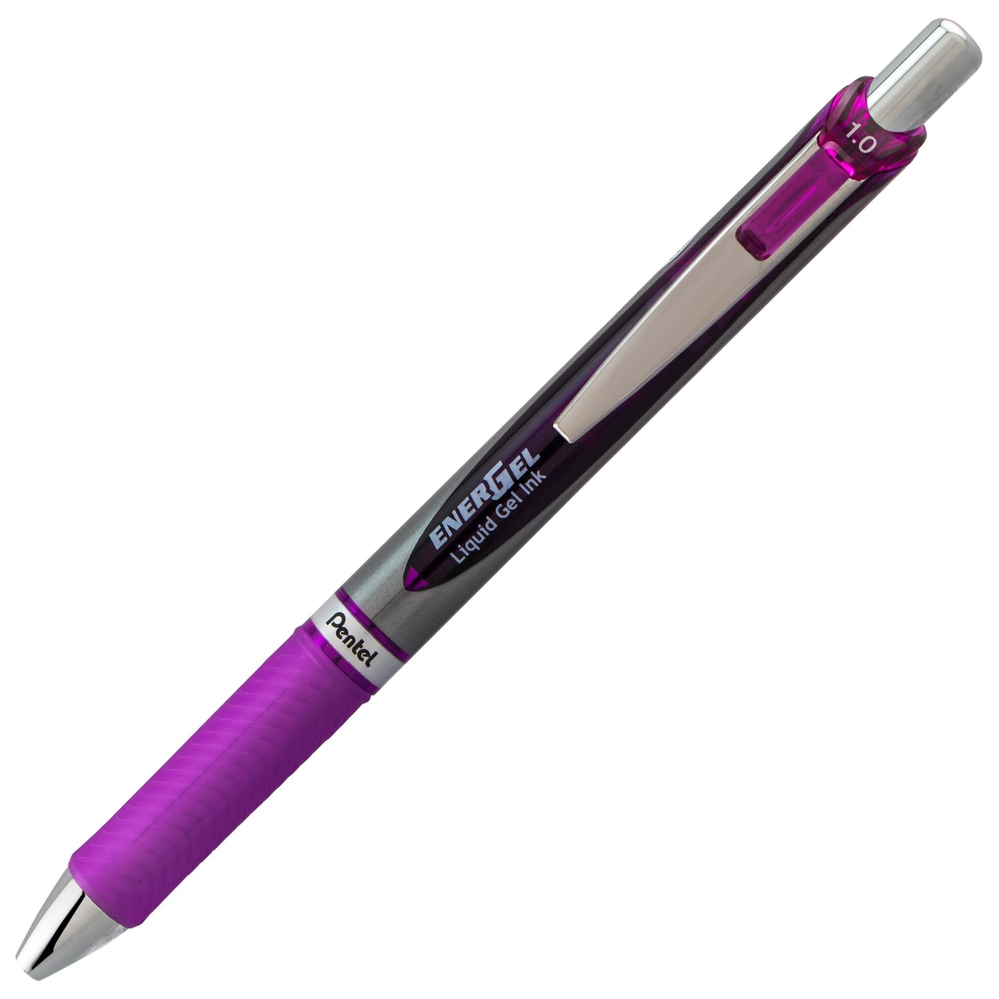 Pentel EnerGel RTX Retractable Liquid Gel Pen, (1.0mm) Metal Tip, Bold Line, Violet Ink (BL80-V)